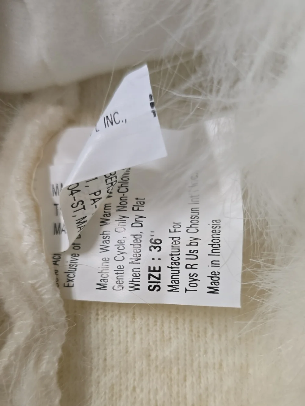 Very Vintage.White Furry Doggie Kids Costume Hooded  Head & Mitts To Cover Hands